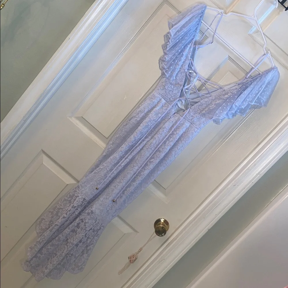 Angel Biba Mermaid Goddess Angel Like Light Baby Blue Lace Dress NWTs - Picture 10 of 16